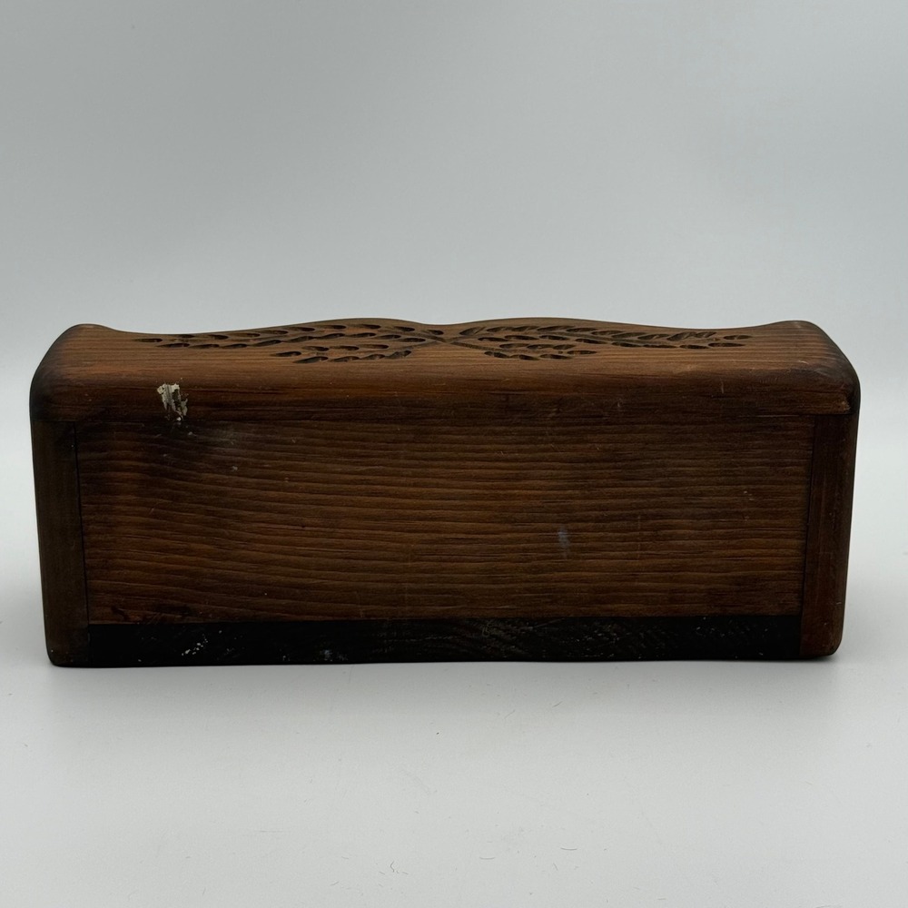 Vintage Rustic Wooden Wall Pocket Carved Wheat Farmhouse Decor Cottage - Picture 5 of 7